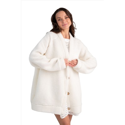 Кардиган ДЛИННЫЙ  ТЕДДИ цвет Ваниль