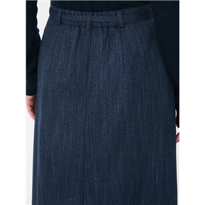 Юбка тёмно-синяя с поясом