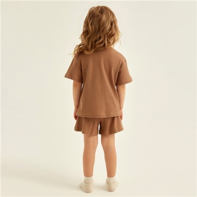 Пижама детская SL HOME, размер 36 (134-140 см), цвет кофейный