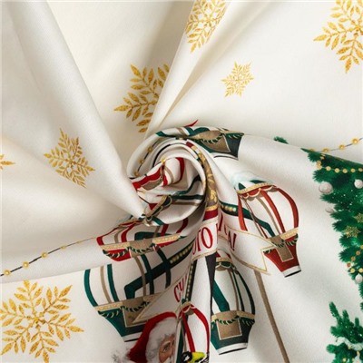 Скатерть новогодняя «Этель. Новогодняя ярмарка», d=150 ± 3 см с ГМВО, 100% хлопок, саржа 190 г/м²