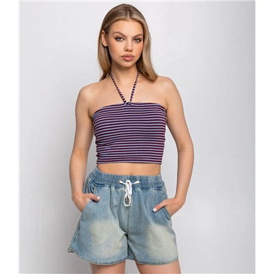 Топ #КТ266 (2), бордовый,голубой