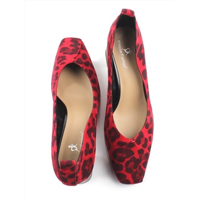 06-A129A-753PN RED/LEOPARD Туфли женские (натуральная замша)