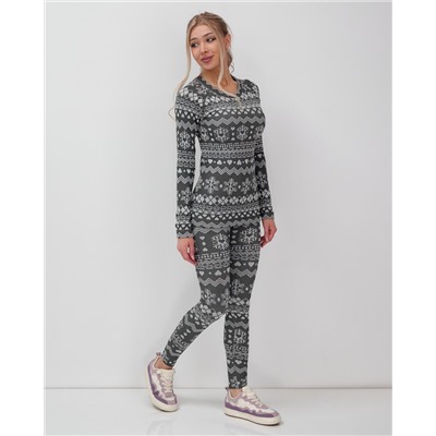 Комплект женского термобелья серого цвета 2520Sr