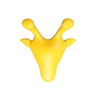 Крючок мебельный CAPPIO GIRAFFE, двухрожковый, цвет желтый