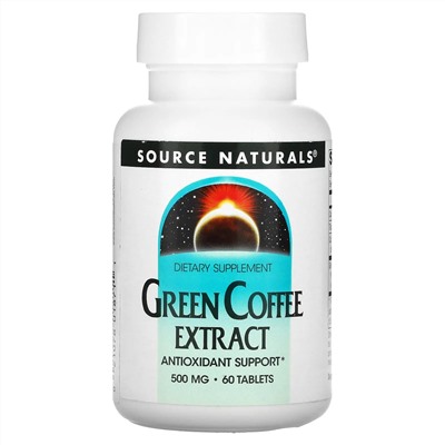 Source Naturals, Экстракт зеленого кофе, 500 мг, 60 таблеток