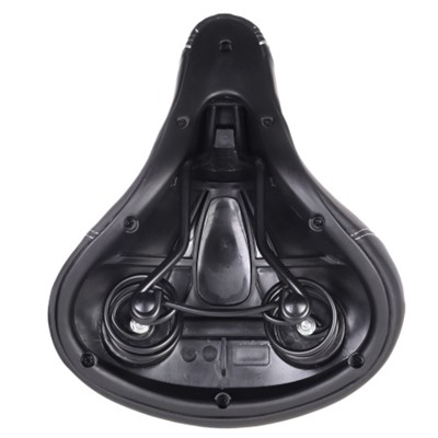Седло велосипедное суперкомфортное COMIRON KING DIVAN 167-1C 260x220, Пена 57мм. Технологии: DW, ED, Spring, Верх: PU, Цвет: Чёрный+Серый /уп 16/