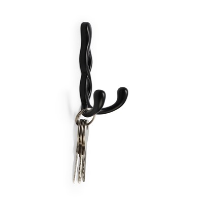 Крючок мебельный CAPPIO PIGTAIL, двухрожковый, цвет черный