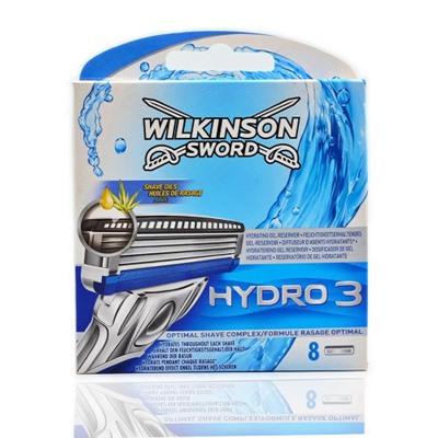 Сменные Кассеты Wilkinson HYDRO 3 (8шт)