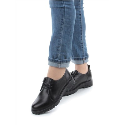 03-DYL76-1 BLACK Полуботинки женские (натуральная кожа)