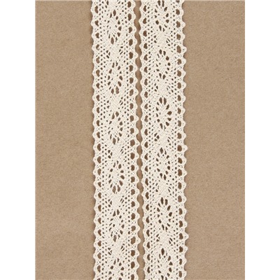 Кружево вязаное, 25 мм, 15±1 м, бежевое
