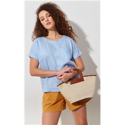 Блузка лен F212-1130 pale blue
