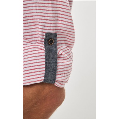 Рубашка д/р лен P411-0489 red