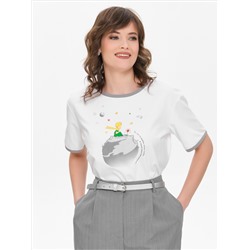 Футболка оверсайз белая с принтом