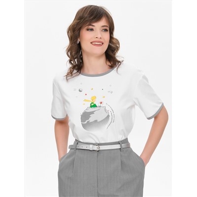 Футболка оверсайз белая с принтом