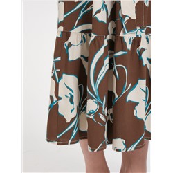 Платье коричневое с поясом