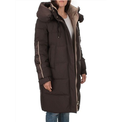 2098 DK.BROWN Пальто зимнее женское (200 гр .холлофайбер)