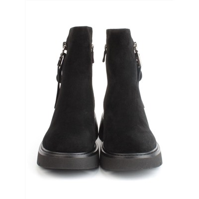 04-M3-L865 BLACK Ботинки зимние женские (натуральная замша, натуральный мех)