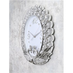 Часы настенные Павлины 31х37 см / WS-7594/S /уп 20/серебро
