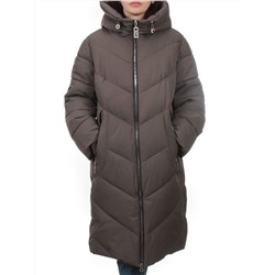 2413 GREY BROWN Пальто зимнее женское (200 гр. холлофайбер)