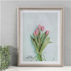 Фоторамка 30×40 см «Лестница с ромбами», пластик, бежевая, 2×33×43 см