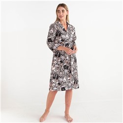 Халат женский «Этель. Леопард», размер 46-48, вафля 200 г/м², хлопок