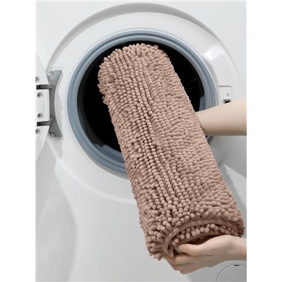 Коврик для дома LaDо́m, букли, плотность 1100 г, 50×80 см, коричневый
