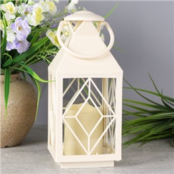 Светильник фонарь настольный 27 см белый / YR8241W /уп 30/от батареек