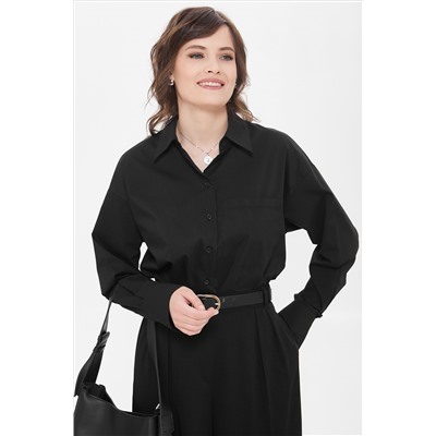 Блузка чёрная с карманом