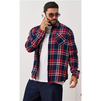 Рубашка F521-0460 blue-red