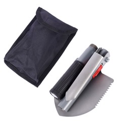 Лопата складная саперная ИРЕМЕЛЬ СПУТНИК-05 тол.1.5мм, дл.40см, лезвие 13x9.3см, термообр. углерод. сталь, 42-46°HRC, алюм. ручка, чехол/736828/уп30