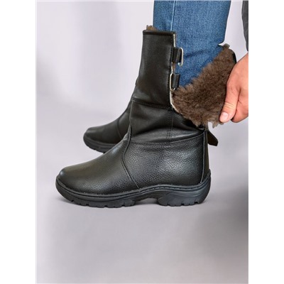 ММ-14 Черные сапоги, юфть, литая