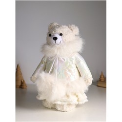 Интерьерная кукла текстильная «Медведица в белом пуховике», раздвижная 37-65 см, 23×16×37 см