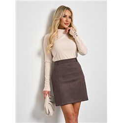 Юбка из экозамши в шоколадном цвете