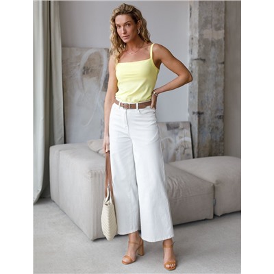 Топ с двуслойной зоной бра на бретелях из хлопка