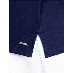 Футболка-поло из фактурного трикотажа