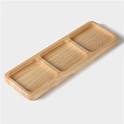 Менажница Magistro Tropical, 3 секции, 30×10×1.8 см, каучуковое дерево