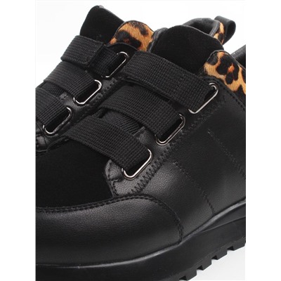 01-A226-4B BLACK Ботинки демисезонные женские (натуральная кожа, натуральная замша)