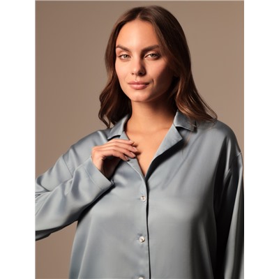 Пижама женская (рубашка, брюки) SL HOME Tensel Home, голубая