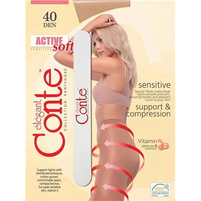 CONTE ACTIVE SOFT 40 Колготки женские (с пилочкой для ногтей)