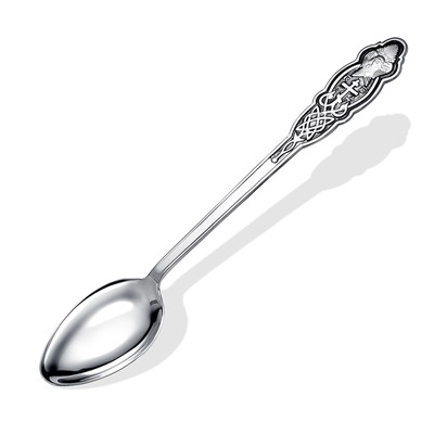 Ложка из серебра штампованая частично черненая