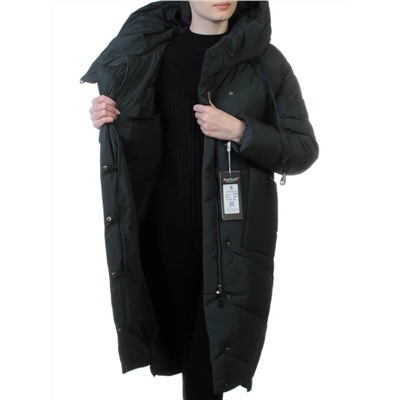 8058 DK. GREEN Пальто женское зимнее (био-пух)