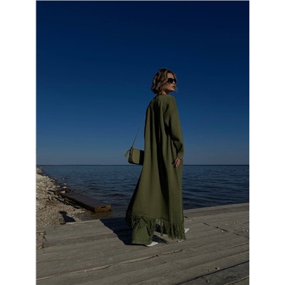 Кардиган с бахромой BEVERLY, Олива