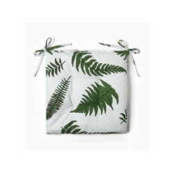 Подушка на стул «Этель. Папоротник», 42×42×7 см, белая