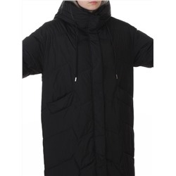 8883 BLACK Пальто зимнее женское (150 гр. холлофайбер)