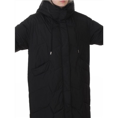 8883 BLACK Пальто зимнее женское (150 гр. холлофайбер)