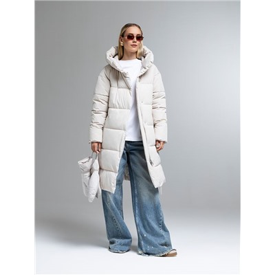 Пуховик женский светло-бежевый