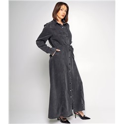 Джинсовое платье #КТ8070, тёмно-серый