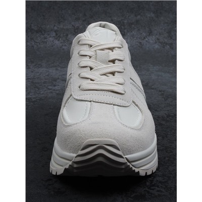 03-A1020-2 LT. BEIGE Кроссовки женские (натуральная кожа, натуральная замша)