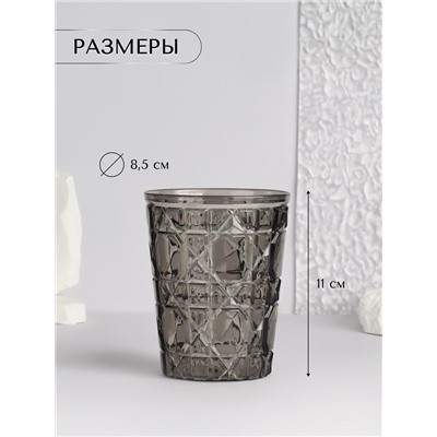 Органайзер - подставка для хранения косметики «Хрусталь», d = 8,5 × 11 см, цвет прозрачный/чёрный
