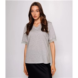 Футболка #КТ25606, серый меланж